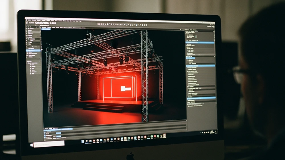 image-gen (19) Wizualizacja 3D sceny i projekt scenografii na konferencję